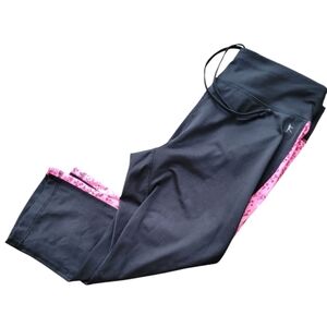 Danskin Now Fitted Hot Pink Black Drawstring Exercise Pants Size Med